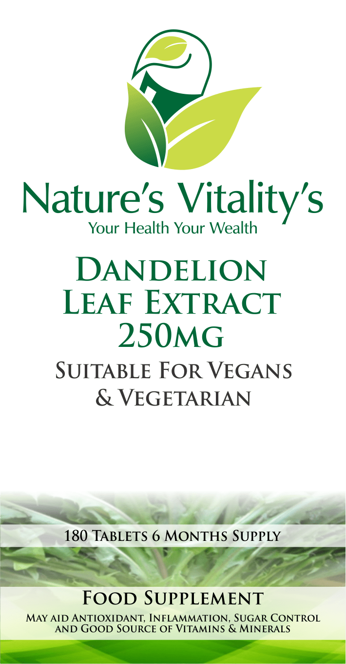 Nature's Vitality's Dandelion Leaf Extract Supplement 365 Tablets 1 year Supply