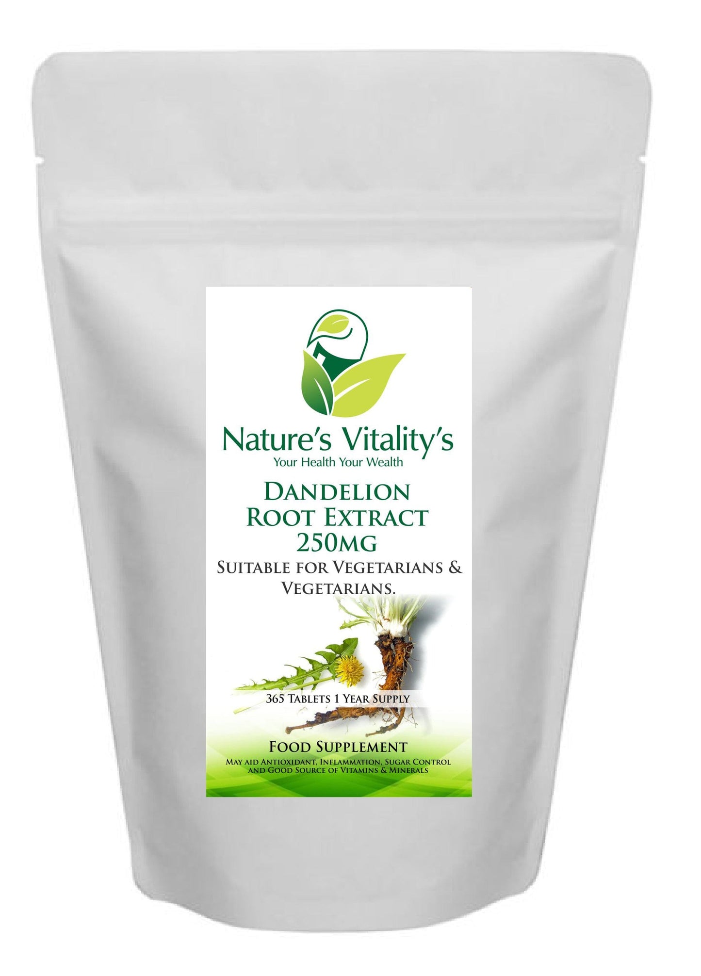 Nature's Vitality's Dandelion Root Extract Supplement 365 Tablets