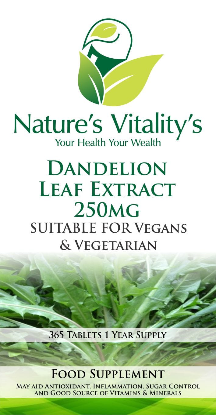 Nature's Vitality's Nature's Vitality's Dandelion Leaf Extract Supplement 180 Tablets Immune Support, Liver Health Men Health Weight Management Digestive Support Anti-inflammatory