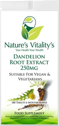 Nature's Vitality's Nature`s Vitality`s Dandelion Root Extract Supplement 180 Tablets 6 Month Supply