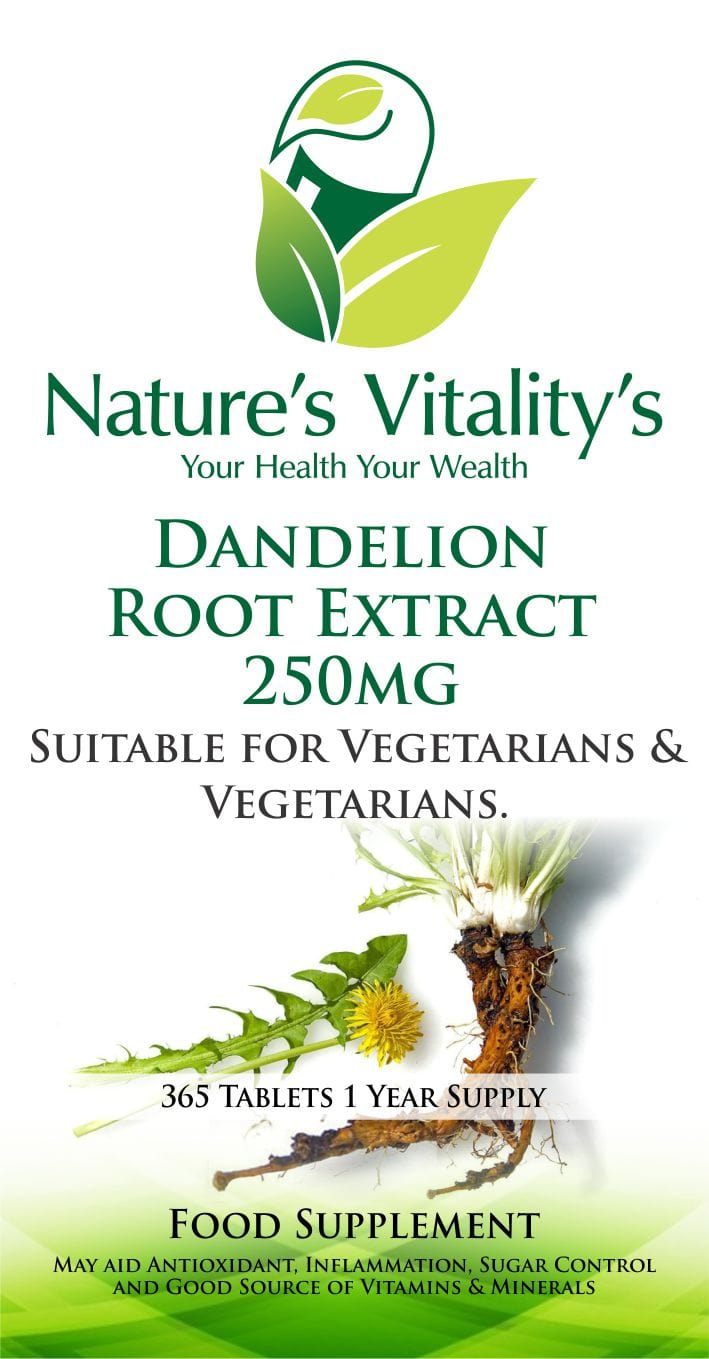 Nature's Vitality's Nature`s Vitality`s Dandelion Root Extract Supplement 180 Tablets 6 Month Supply