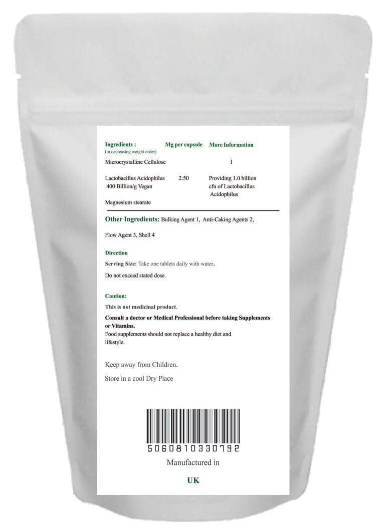 Nature's Vitality's Nature`s Vitality`s Lactobacillus Acidophilus Probiotics 400 Billion CFU 365 Tablets 4 Gut Digestive