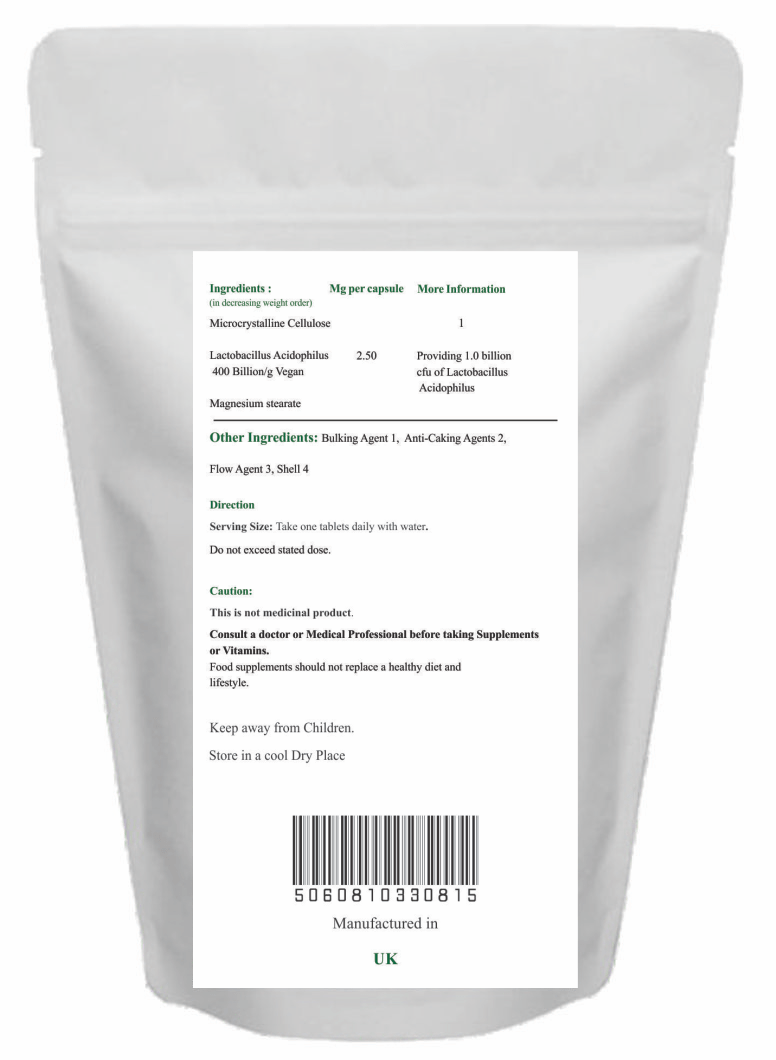 Nature's Vitality's Nature`s Vitality`s Lactobacillus Acidophilus Probiotics 400 Billion CFU 60 Tablets 4 Gut Digestive