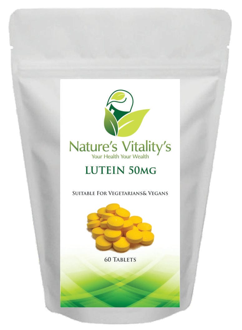 Nature's Vitality's Nature`s Vitality`s Lutein 50mg 60 Tablets Suitable for Vegan & Vegetarian Supports Healthy Eyes & Vision