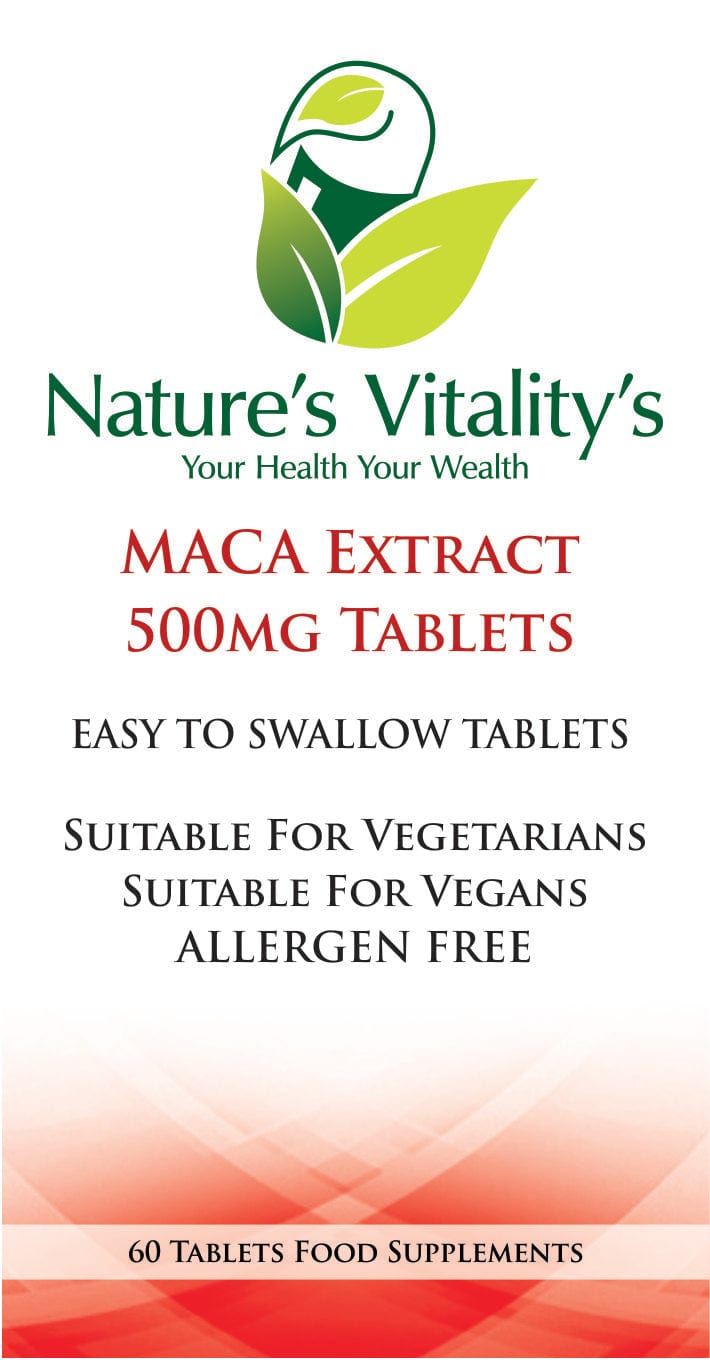 Nature's Vitality's Nature`s Vitality`s Maca Root Supplement 1000mg 60 Tablets Supports Sexual Health, Libido Made in UK.