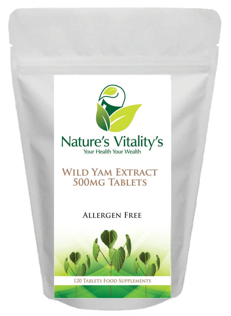 Nature's Vitality's Wild Yam 500mg 120 Tablets Menopause Menstrual Crumps Oestrogen Boost UK Made