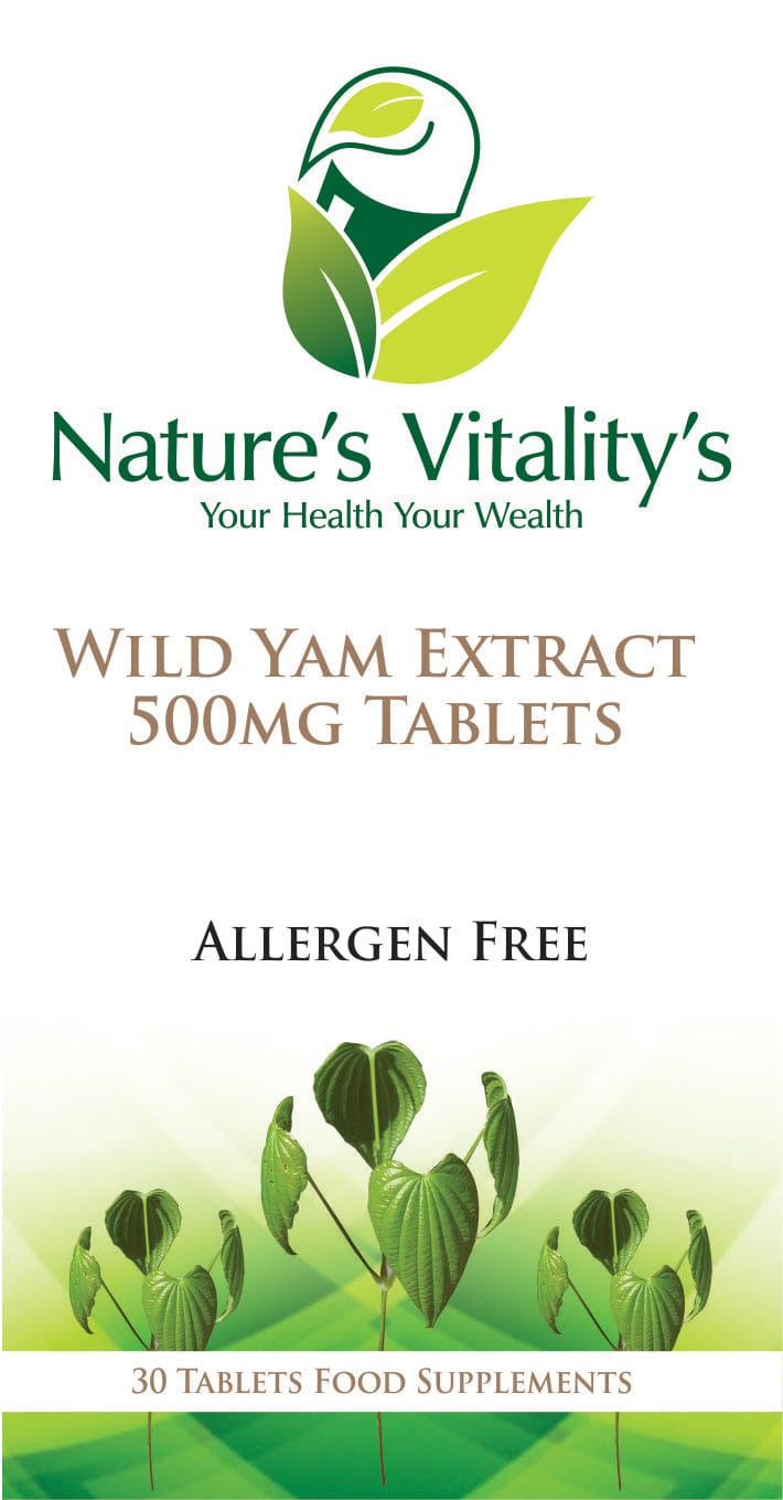 Nature's Vitality's Wild Yam Extract 500mg 30 Tablets Supplements Hormonal Balancve Menopause Support