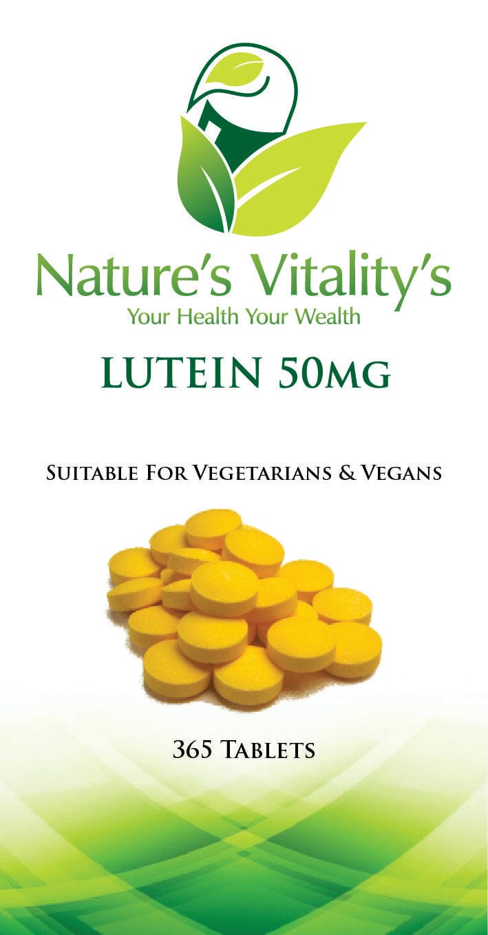 Vitamin Supplement & Hemp Oil Vitamin & Supplement Nature`s Vitality`s Lutein 50mg 365 Tablets Suitable for Vegan & Vegetarian Supports Healthy Eyes & Vision