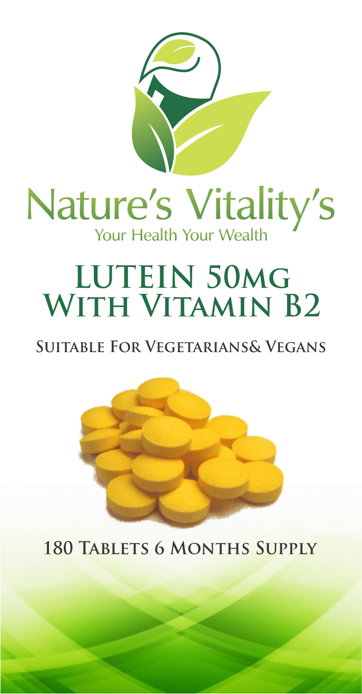 Vitamin Supplement & Hemp Oil Vitamin & Supplement Nature`s Vitality`s Lutein 50mg With 180 Tablets Suitable for Vegan & Vegetarian Supports Healthy Eyes & Vision 4 men & women