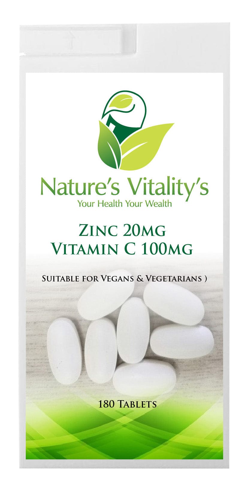 Vitamin Supplement & Hemp Oil ZINC 20mg VITAMIN C 100mg 180 Tablets suitable for Vegan & Vegetarian Helps to Support your Immune System